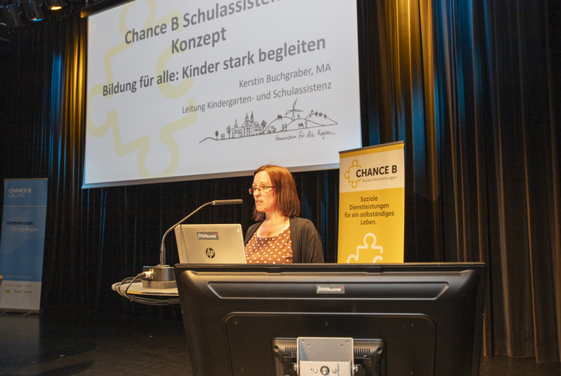 Kerstin Buchgraber sprach über das Chance B Konzept für eine qualitätsvolle Begleitung im Schulalltag.